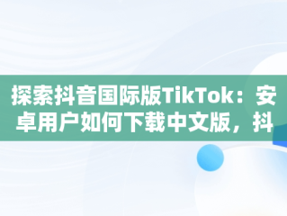 探索抖音国际版TikTok：安卓用户如何下载中文版，抖音国际版 tiktok1.2.0 