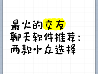 当下最火的交友软件,当下最火的交友app