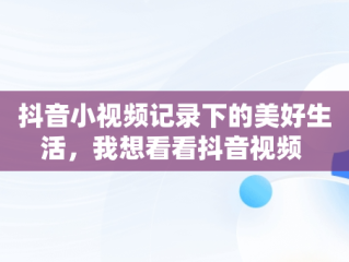 抖音小视频记录下的美好生活，我想看看抖音视频 