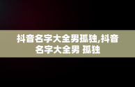抖音名字大全男孤独,抖音名字大全男 孤独