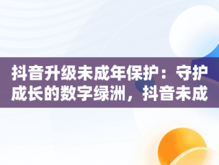 抖音升级未成年保护：守护成长的数字绿洲，抖音未成年保护模式 