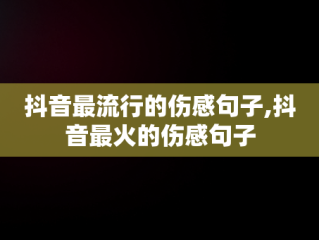抖音最流行的伤感句子,抖音最火的伤感句子