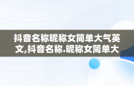 抖音名称昵称女简单大气英文,抖音名称.昵称女简单大气