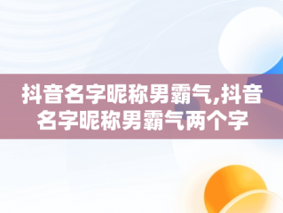 抖音名字昵称男霸气,抖音名字昵称男霸气两个字