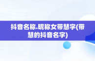 抖音名称.昵称女带慧字(带慧的抖音名字)