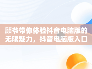 顾爷带你体验抖音电脑版的无限魅力，抖音电脑版入口 