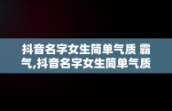抖音名字女生简单气质 霸气,抖音名字女生简单气质2022