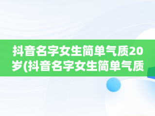 抖音名字女生简单气质20岁(抖音名字女生简单气质干净的有哪些)