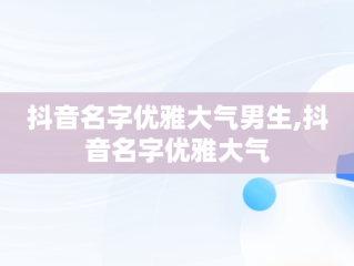 抖音名字优雅大气男生,抖音名字优雅大气
