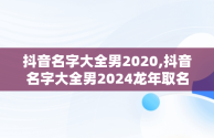 抖音名字大全男2020,抖音名字大全男2024龙年取名