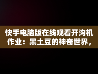 快手电脑版在线观看开沟机作业：黑土豆的神奇世界， 