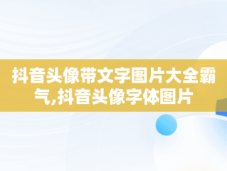 抖音头像带文字图片大全霸气,抖音头像字体图片