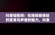抖音短视频：在线观看体验的变革与声音的魅力，抖音视频有声音吗 