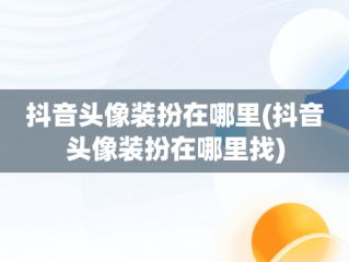 抖音头像装扮在哪里(抖音头像装扮在哪里找)
