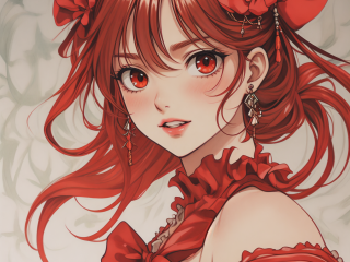 女生头像红色系最火动漫(女生头像红色系最火动漫图片)