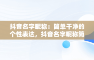 抖音名字昵称：简单干净的个性表达，抖音名字昵称简单干净成熟四字 