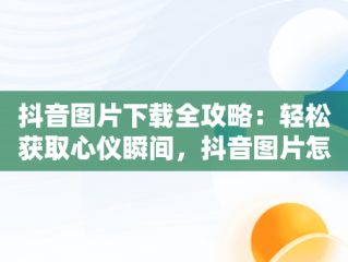 抖音图片下载全攻略：轻松获取心仪瞬间，抖音图片怎么下载到相册 