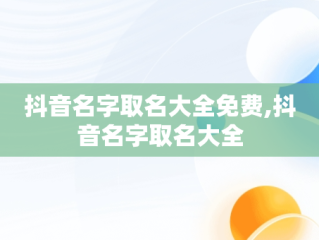 抖音名字取名大全免费,抖音名字取名大全