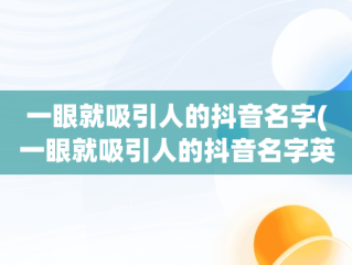 一眼就吸引人的抖音名字(一眼就吸引人的抖音名字英文)