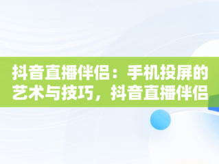 抖音直播伴侣：手机投屏的艺术与技巧，抖音直播伴侣手机投屏异常的解决方法 