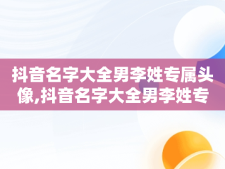 抖音名字大全男李姓专属头像,抖音名字大全男李姓专属