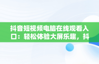 抖音短视频电脑在线观看入口：轻松体验大屏乐趣，抖音短视频在电脑上怎么看 