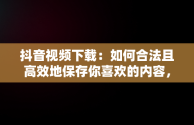 抖音视频下载：如何合法且高效地保存你喜欢的内容，抖音视频下载到手机本地 