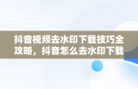 抖音视频去水印下载技巧全攻略，抖音怎么去水印下载视频教程 