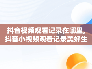 抖音视频观看记录在哪里,抖音小视频观看记录美好生活在线