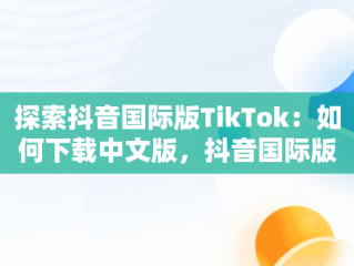 探索抖音国际版TikTok：如何下载中文版，抖音国际版 tiktok1.2.0 