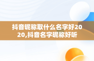 抖音昵称取什么名字好2020,抖音名字昵称好听
