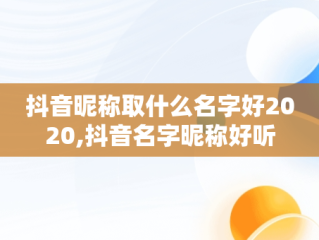 抖音昵称取什么名字好2020,抖音名字昵称好听