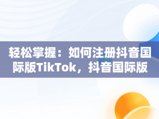 轻松掌握：如何注册抖音国际版TikTok，抖音国际版tiktok注册输入出生曰期后点进不了下一步了 