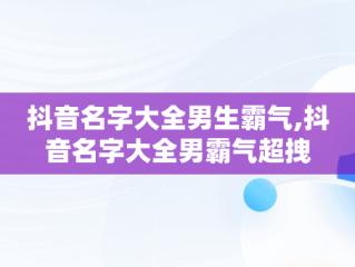 抖音名字大全男生霸气,抖音名字大全男霸气超拽