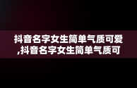 抖音名字女生简单气质可爱,抖音名字女生简单气质可爱两个字