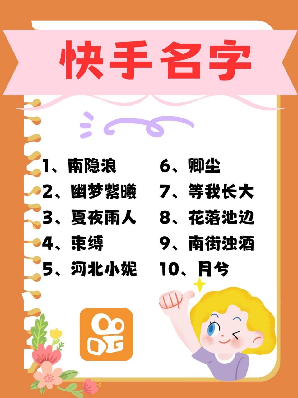 最火快手名(最火快手名字)