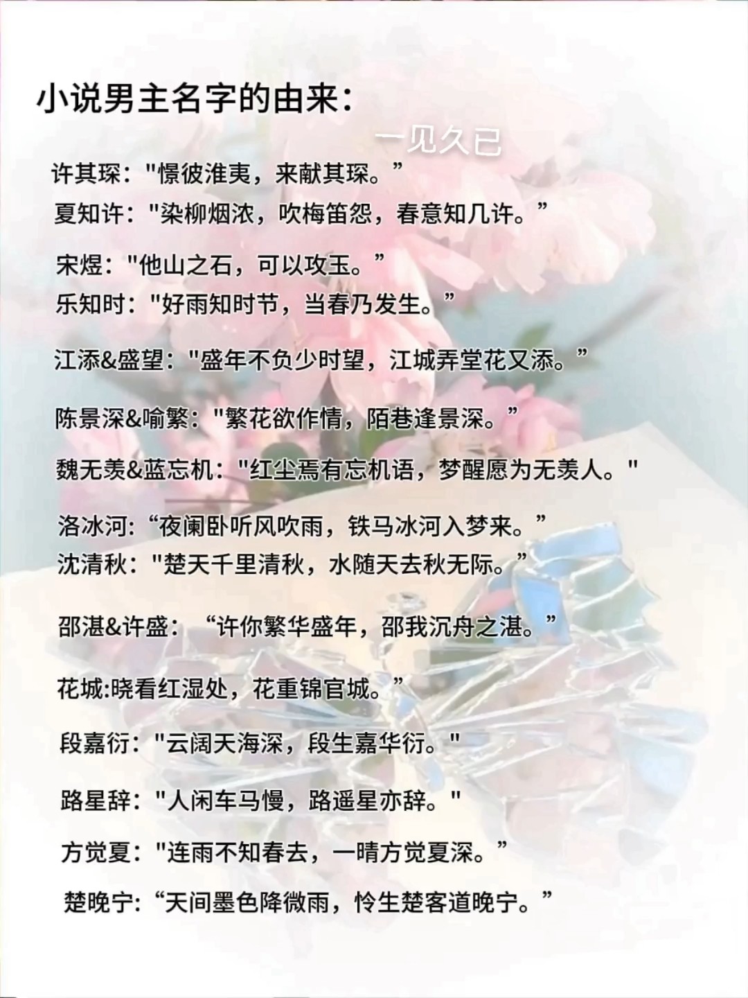 最火的小说主角名字女生,最火的小说主角名字