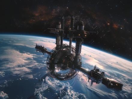 未来空间站绘画,AI未来空间站太神秘了 未来空间站绘画,AI未来空间站太神秘了